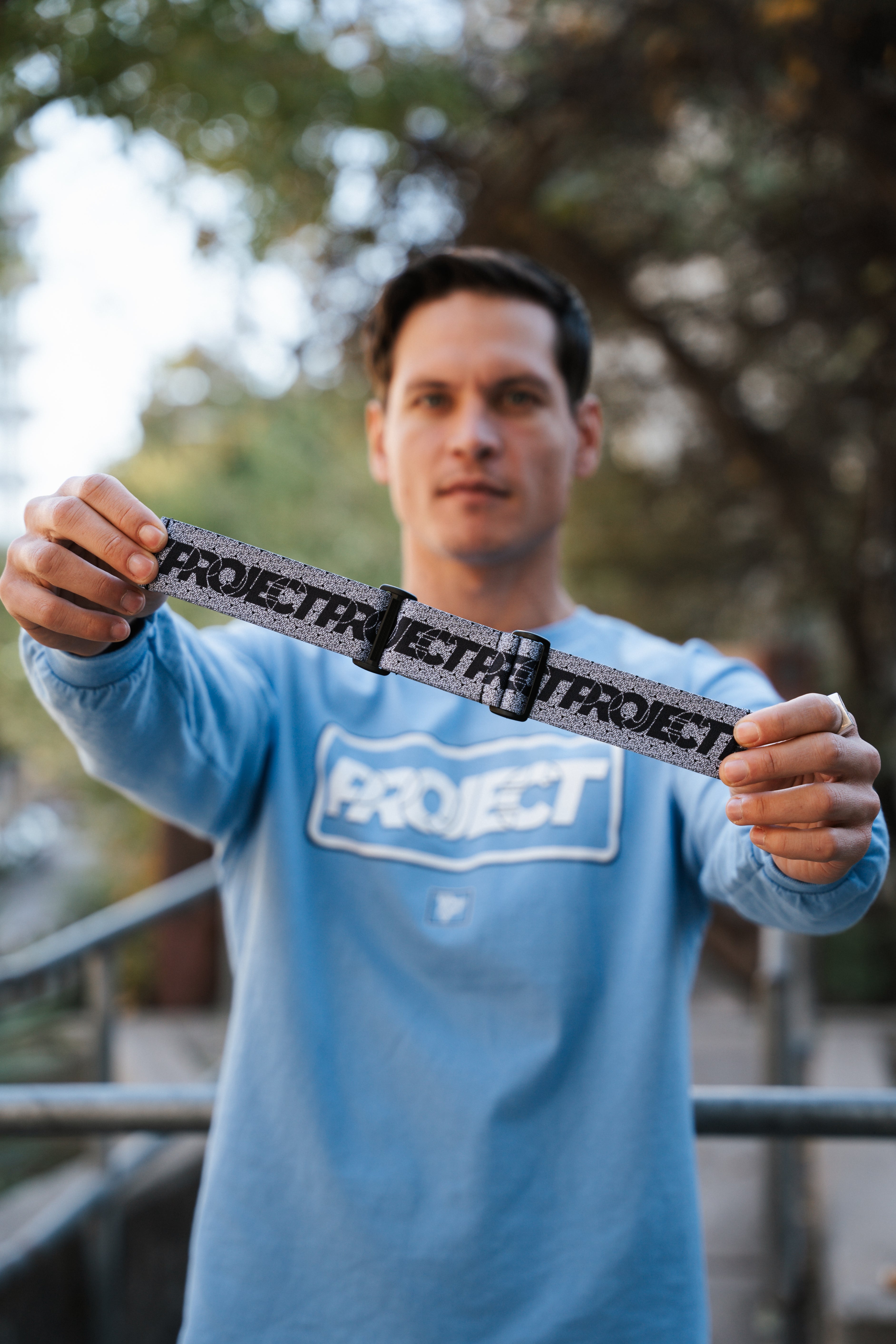 SECRET DROP* Project Goggle Strap: Silver Black