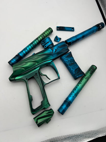 Tekniq Anodizing: Purple/Clear Homesis V2 & Blue/Green Project V2 Anodizing